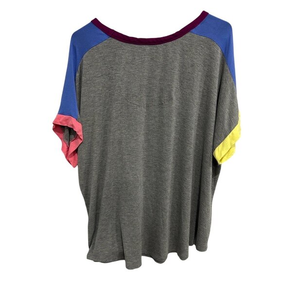 Secret Treasures Womens Gray Pajama Top Multicolor Sleeves Sz 2X - Picture 2 of 8